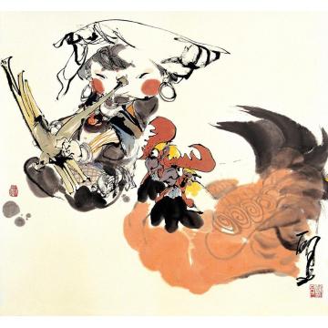 谢申国画人物升吉图字画之家