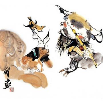 谢申国画人物十里竹笛弄山春字画之家