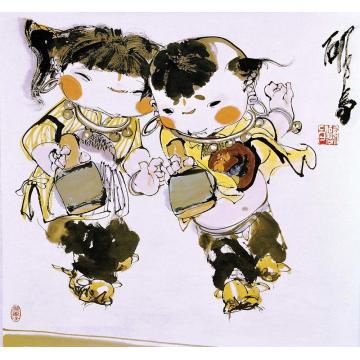 谢申国画人物双打冠军字画之家