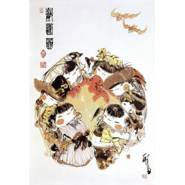 谢申国画人物献寿图字画之家