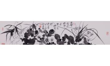 史文集国画花鸟两竿翠竹拂云长字画之家