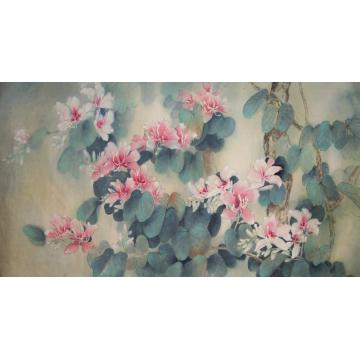 何洵瑶国画花鸟紫荆字画之家