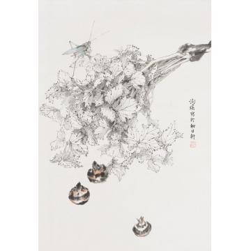 何洵瑶油画静物菜根香字画之家