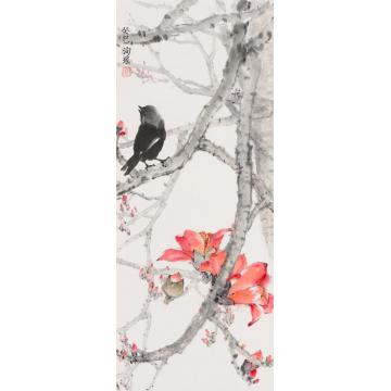 何洵瑶国画花鸟盼_紅棉字画之家