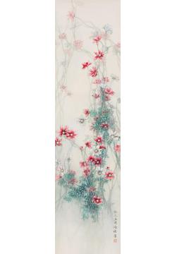 何洵瑶国画花鸟儷影-波斯菊字画之家
