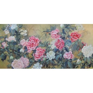 何洵瑶国画花鸟富貴花開字画之家