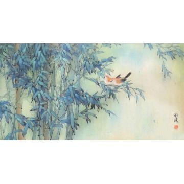 何洵瑶国画花鸟同林鸟字画之家
