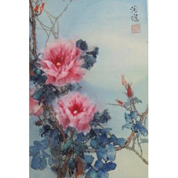 何洵瑶国画花鸟玫瑰字画之家