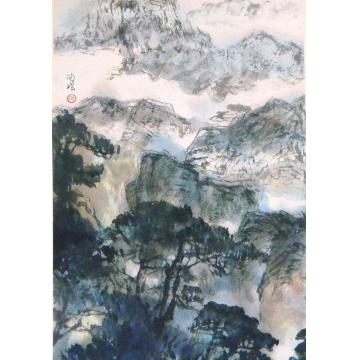 何洵瑶国画山水山巒字画之家