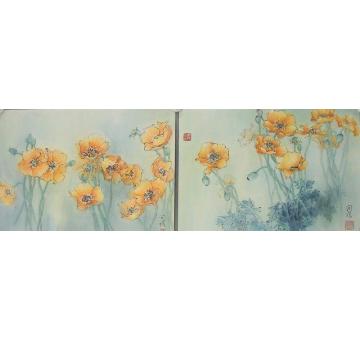 何洵瑶国画山水虞美人字画之家