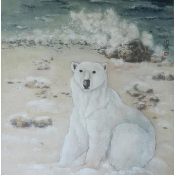 何洵瑶国画动物期待字画之家