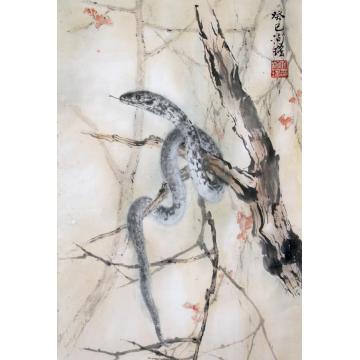 何洵瑶国画动物蛇年字画之家