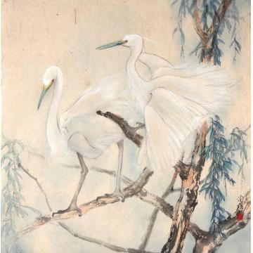 何洵瑶国画动物雙宿雙悽字画之家