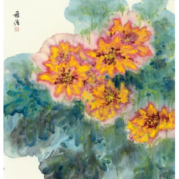 董希源国画花鸟黄花字画之家