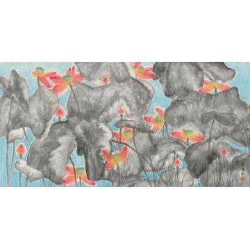 董希源国画花鸟青荷花字画之家