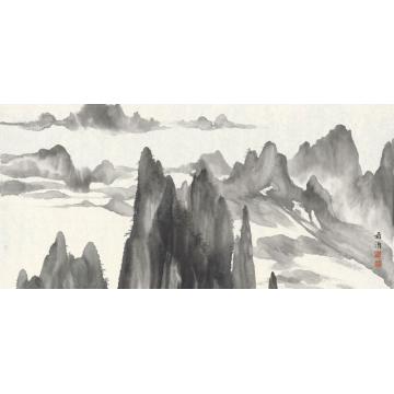 董希源国画山水水墨山水一字画之家