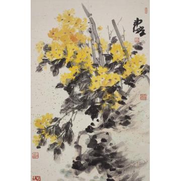 郭煌国画花鸟菊有黄华字画之家