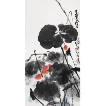 郭煌国画花鸟新荷初展字画之家