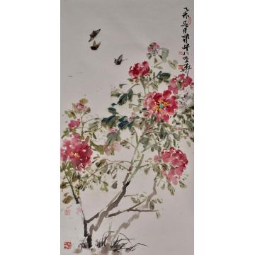 郭煌国画花鸟牡丹蝴蝶图字画之家
