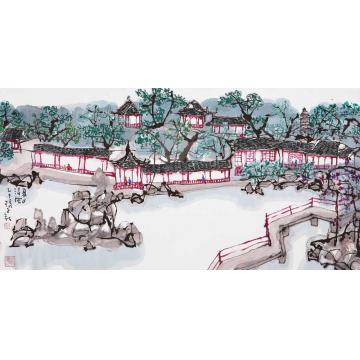 杨正新油画风景夏日清荫字画之家