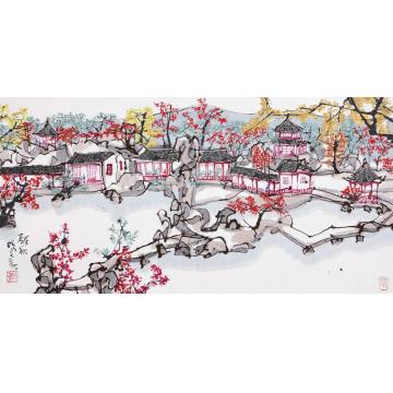 杨正新油画风景秋色缤纷字画之家