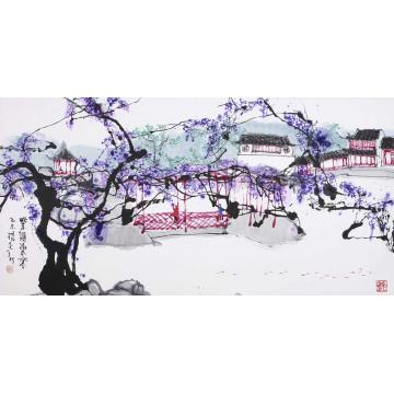 杨正新油画风景紫气东来字画之家