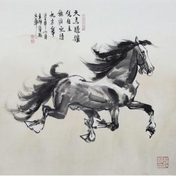 袁辉国画动物奔马图字画之家