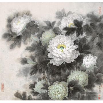 刘菊清国画花鸟白玉豆绿字画之家