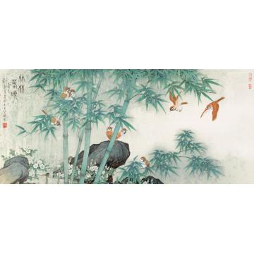刘菊清国画花鸟竹林春晓字画之家