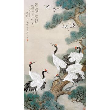 刘菊清国画花鸟鹤鸣于野 声闻于天字画之家