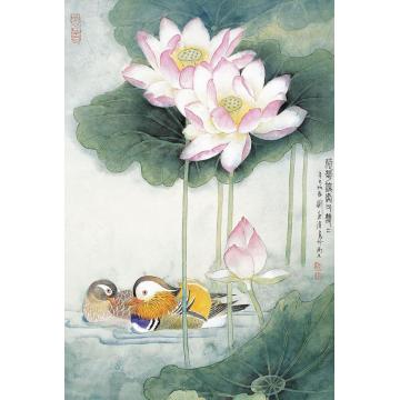 刘菊清国画花鸟荷花深处又双双字画之家