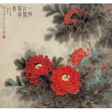 刘菊清国画花鸟一枝红艳露凝香字画之家