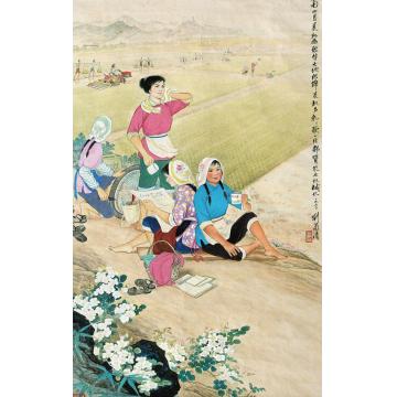 刘菊清国画人物插秧手字画之家