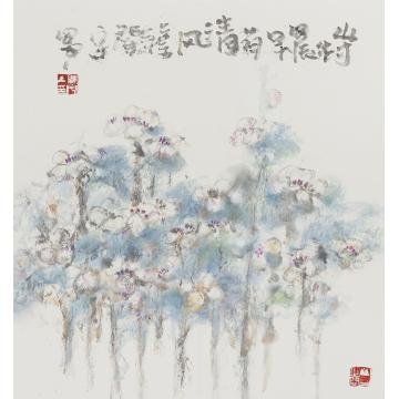 刘闻宇国画花鸟山村晨早有清风字画之家