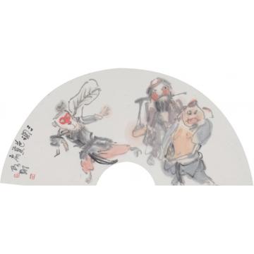罗彬国画人物三调芭蕉扇字画之家