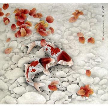 韦娜国画花鸟双鱼图字画之家