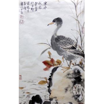 孔宪江国画花鸟寒水秋意字画之家