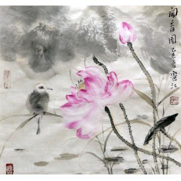 孔宪江国画花鸟闻香图001字画之家