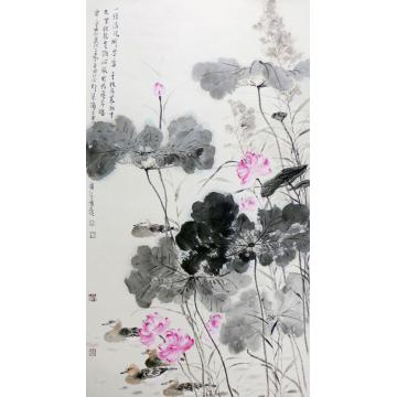 孔宪江国画花鸟夏日荷塘字画之家