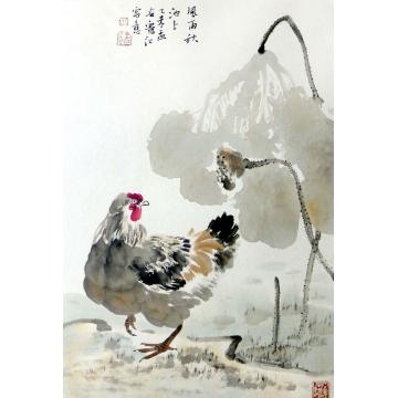 孔宪江国画花鸟风雨秋池字画之家