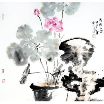 孔宪江国画花鸟花径小雨字画之家