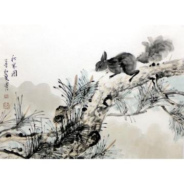 孔宪江国画花鸟秋寒图字画之家