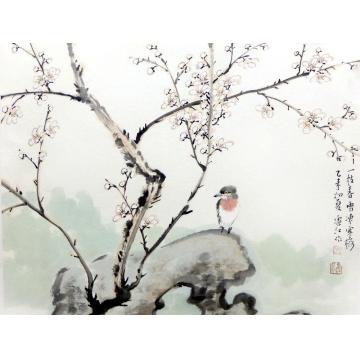 孔宪江国画花鸟一枝春雪字画之家