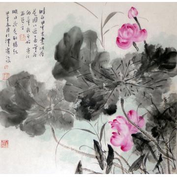 孔宪江国画花鸟荷花图字画之家