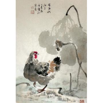 孔宪江国画花鸟风雨秋池字画之家