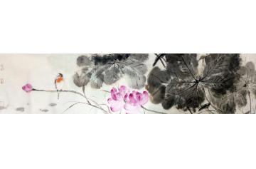 孔宪江国画花鸟荷花小鸟字画之家