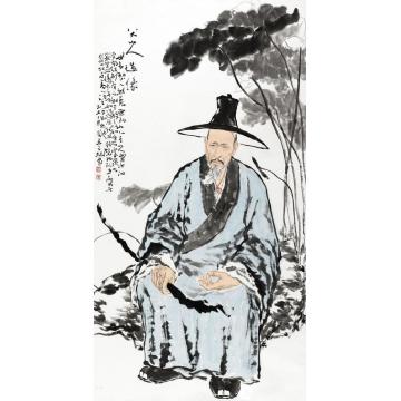王砚农国画人物天心鸥兹--八大山人像字画之家