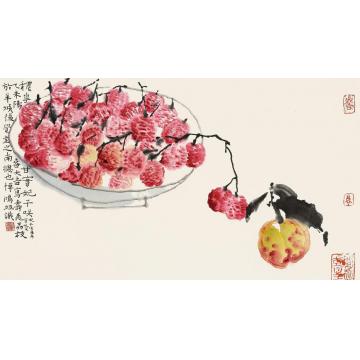 贾博鸿国画花鸟秾花甘实妃子笑字画之家