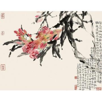 贾博鸿国画花鸟春园灼灼自颜色字画之家