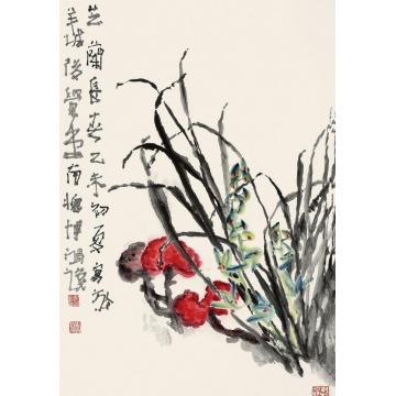 贾博鸿国画花鸟芝兰长春字画之家